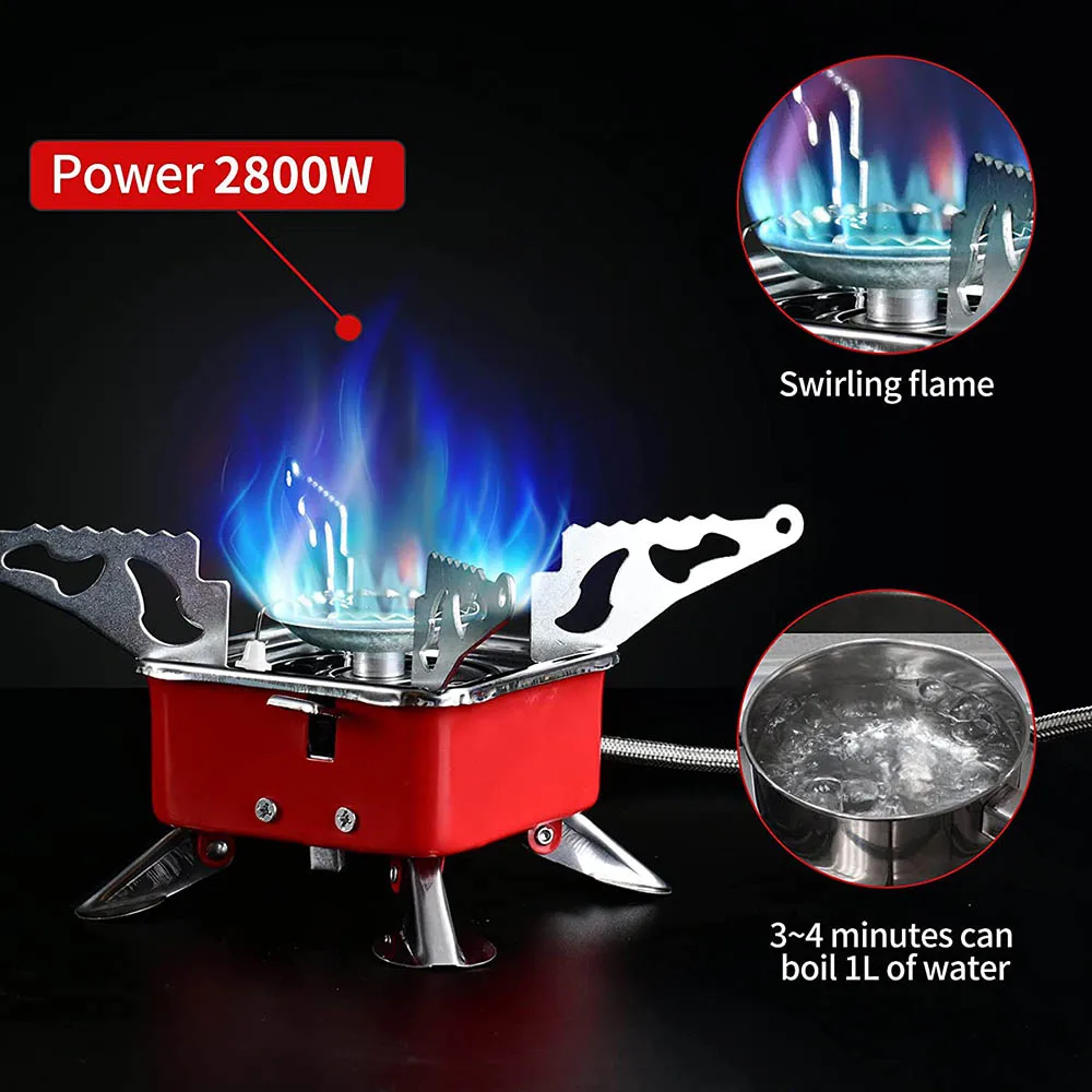 Portable Windproof Collapsible Gas Stove for Camping Picnic Stainless Steel and Iron Outdoor Equipment in Bag Packaging