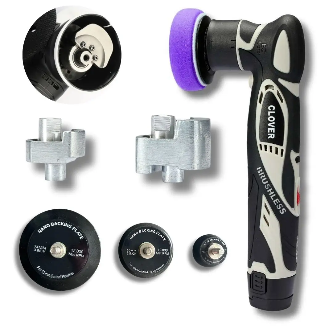 CLOVER 12V 3 INCH cordless nano mini dual action car buffer polisher Battery powered buffer polishing machines