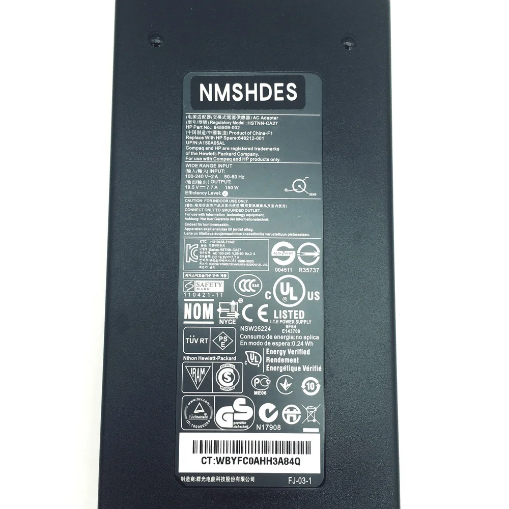 AC Adapter Charger for HP HSTNN-CA27 645509-002 646212-00 677763-002 Envy Recline 27-k350 19.5V 7.7A 150W notebook power supply