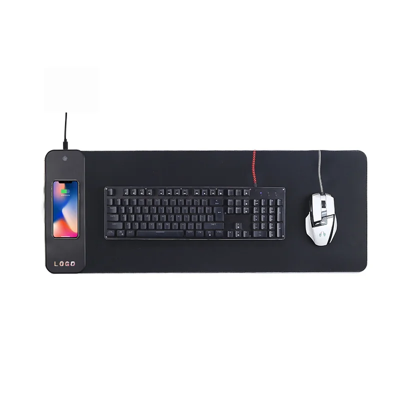 JARONX 10W Rgb Larger Gaming Mousepad Led Computer Pad Wireless Charging Keyboard Mouse Pad Custom