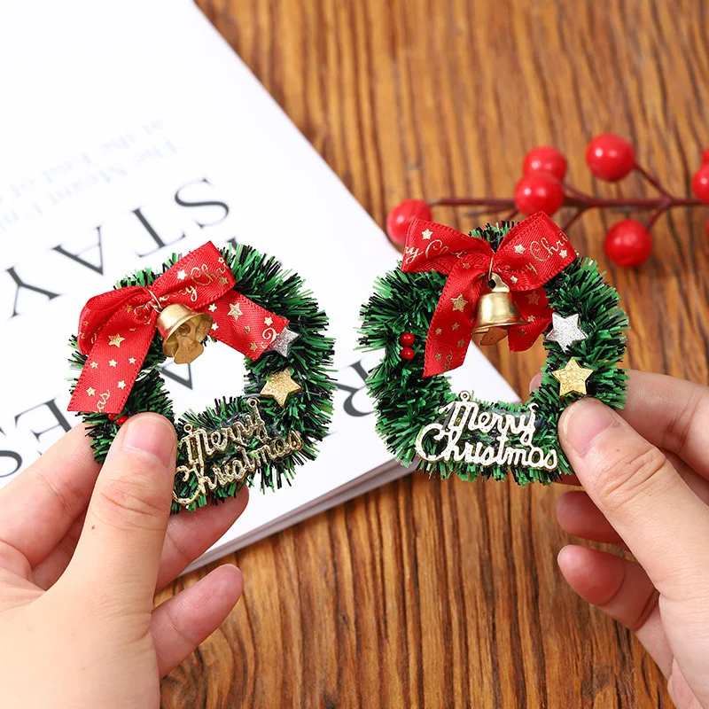 6.3CM Mini Christmas Wreath DIY Christmas Decorations Baubles Christmas Garland Xmas Tree Ornament Navidad New Year 2024