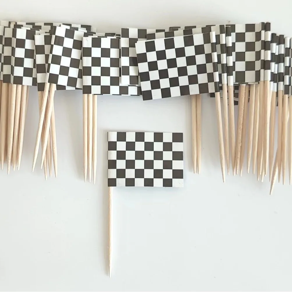 Modern Unique Table sets Cake Flags, Customize Various National Flags Birch Wood Flag Toothpick Sticks