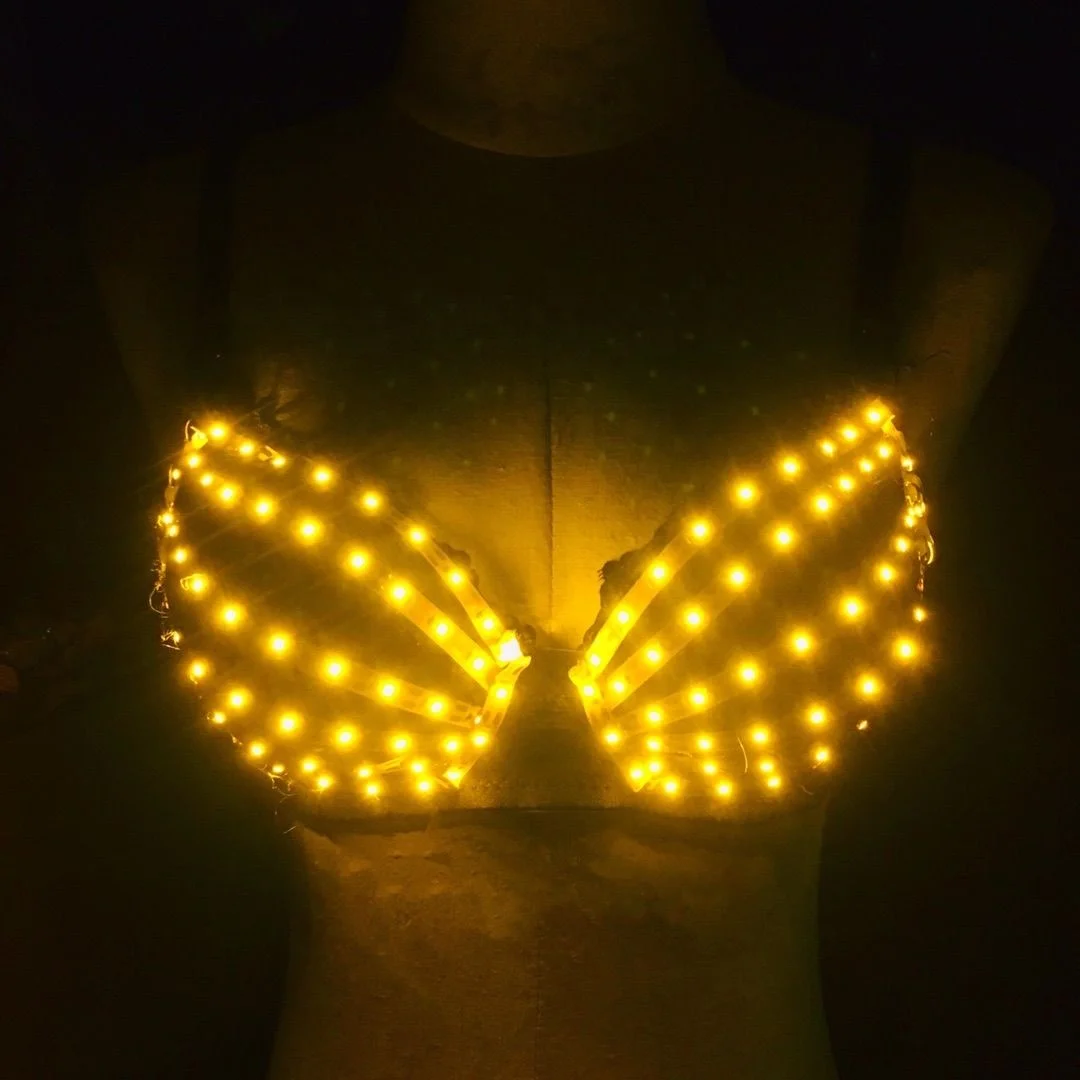 Bar nightclub LED luminous bra fashion sexy fluorescent dance bra stage laser glasses fashion