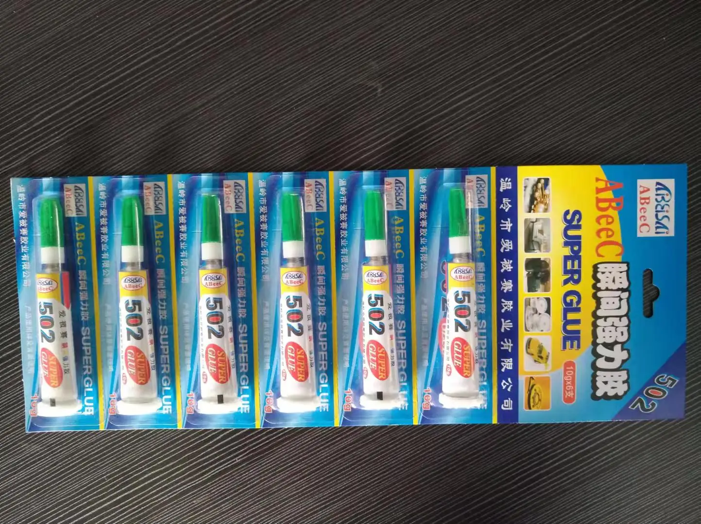 Super glue 10g vertical standing aluminum tube 502 instant bond adhesive