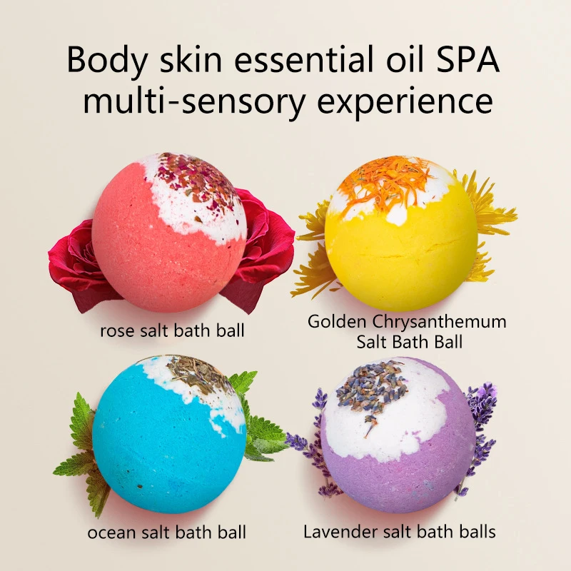 Exploding Dried Flower Bath Salt Ball Nourishing Moisturizing Bubble Bomb