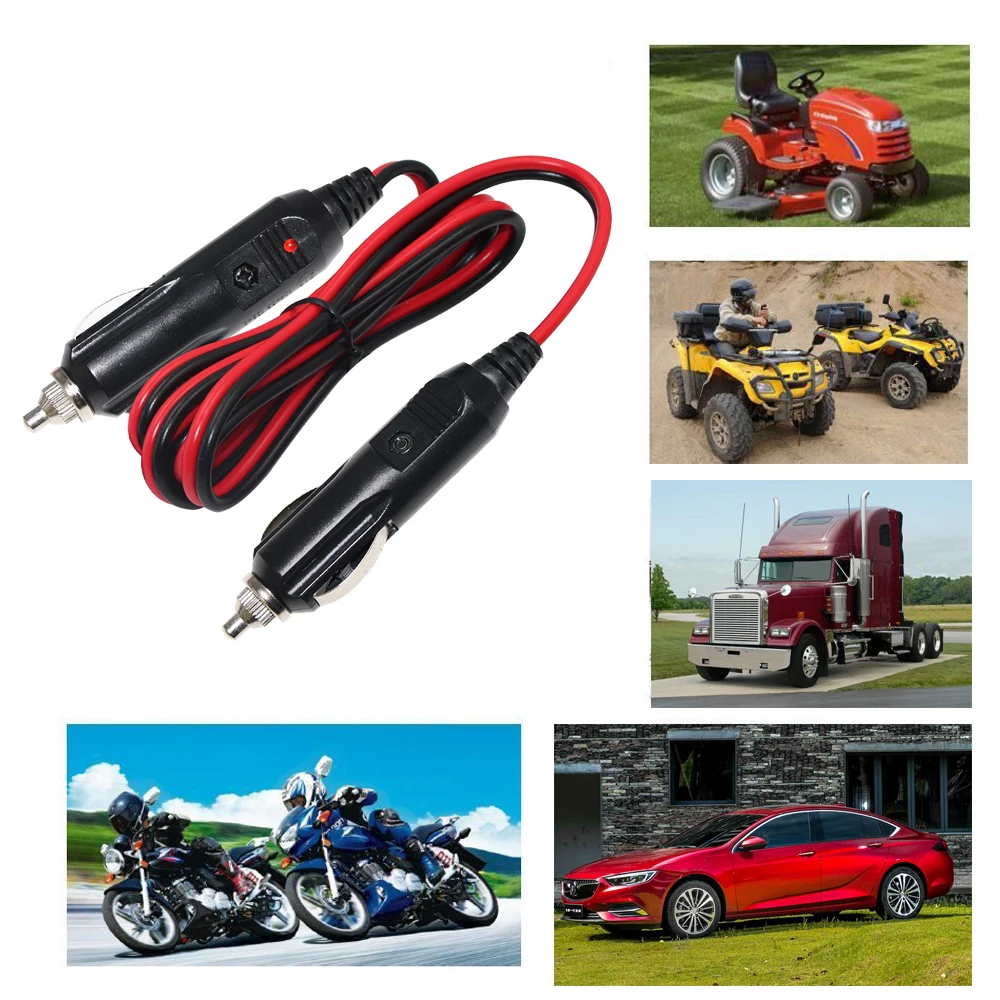 12 Volt Adapter Plug 12Voltage Male to male 12V 12ft Cable Car Tire Pump charger Cigarette Lighter