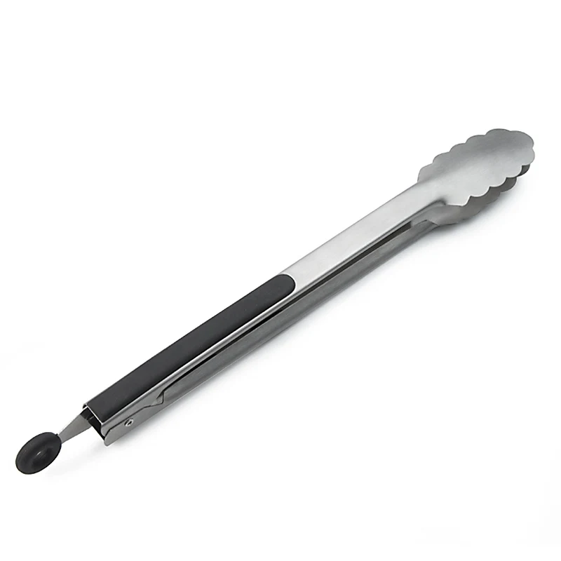 9,12 ,16 inch Food Tongs  Kitchen Stainless Steel TPR Handle Tongs for Barbecue Service Bread Clips Tongs