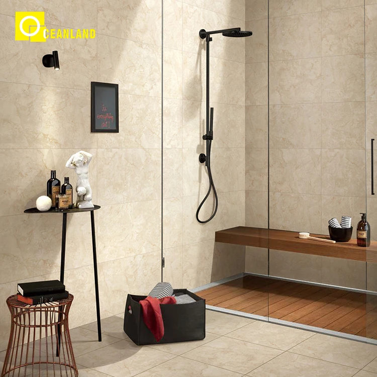 Indoor Non slip Kitchen Beige Ceramic Toilet Floor Tiles Bathroom Wall