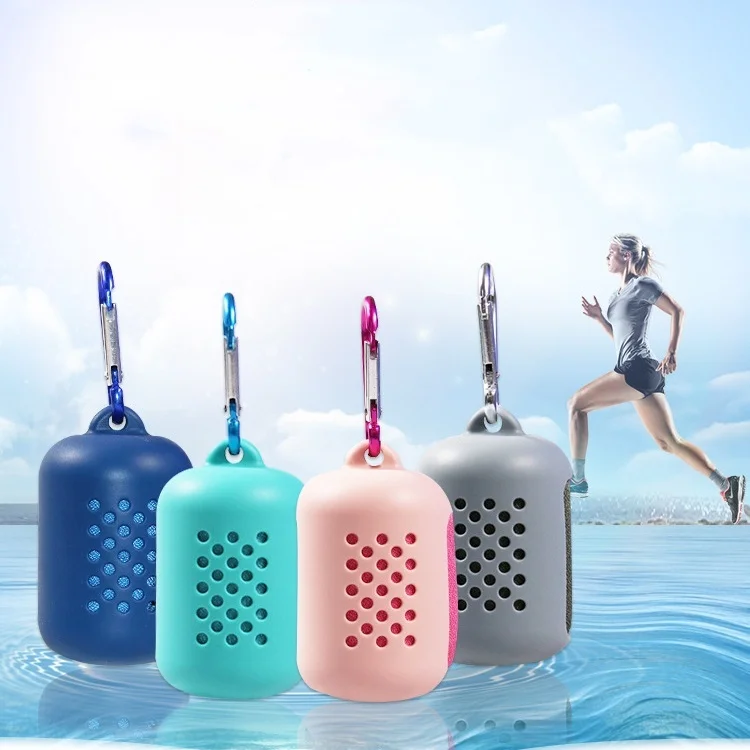 Wholesale microfiber printed sport towel cold ice cooling sports microfiber quick dry gym towel custom logo with bag