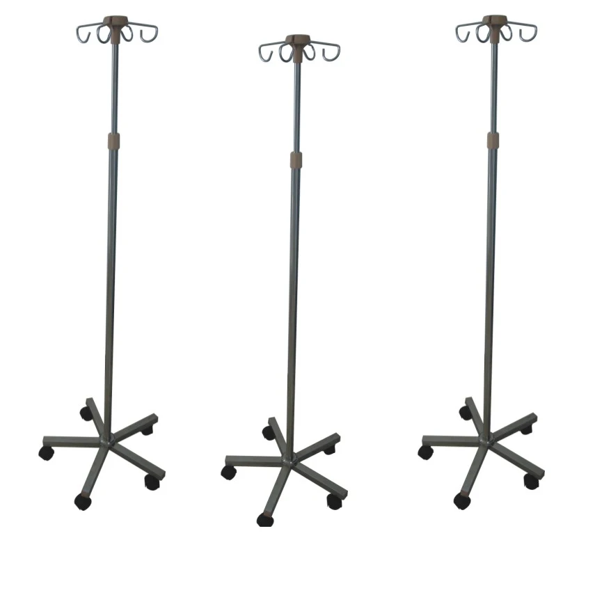 chjna good price medical 4 hooks adjustable convenient new iv drip pole infusion stand for hospital bed