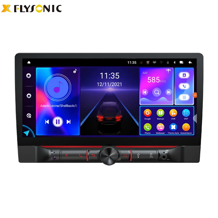Flysonic Universal Dashboard 9 inch IPS Touch Screen GPS Navigation Wifi Rear Camera Android Car MP5 Player