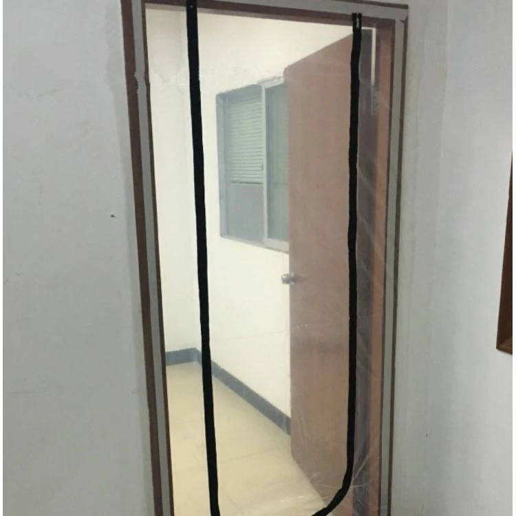 Factory C Form L Shape Construction Dust Barrier Zipper Door With Sewed Zipper Plastic Film