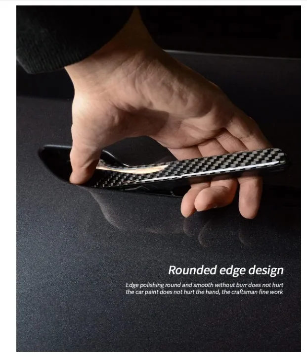 Carbon Fiber ABS Car Door Handle Sticker For Tesla Model 3 Y 2017 - 2023 Door Wrap Cover Paste for Model 3 Model Y Accessories