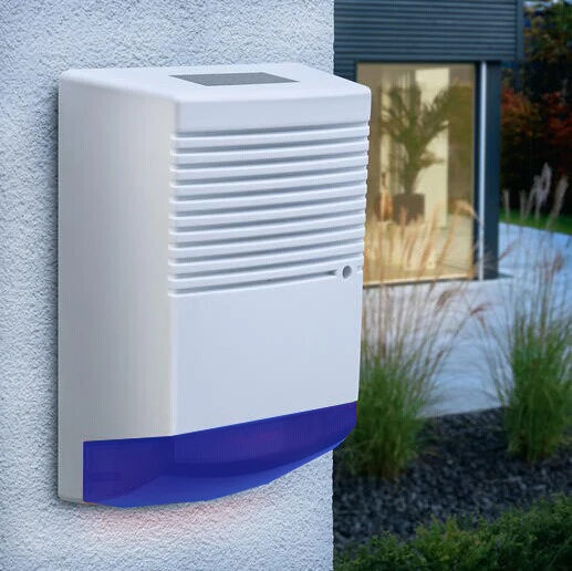 Solar Dummy Fake Alert Decoy Burglar Alarm Bell Boxes Dummy Alarm Siren with Flashing Light