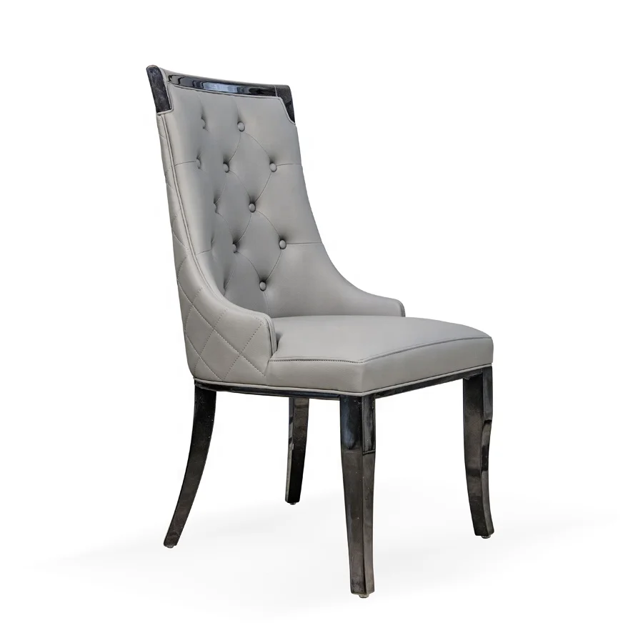 Роскошный стул для столовой, домашняя мебель, деревянные обеденные стулья, обеденный стул из мягкой кожи с твердой древесиной