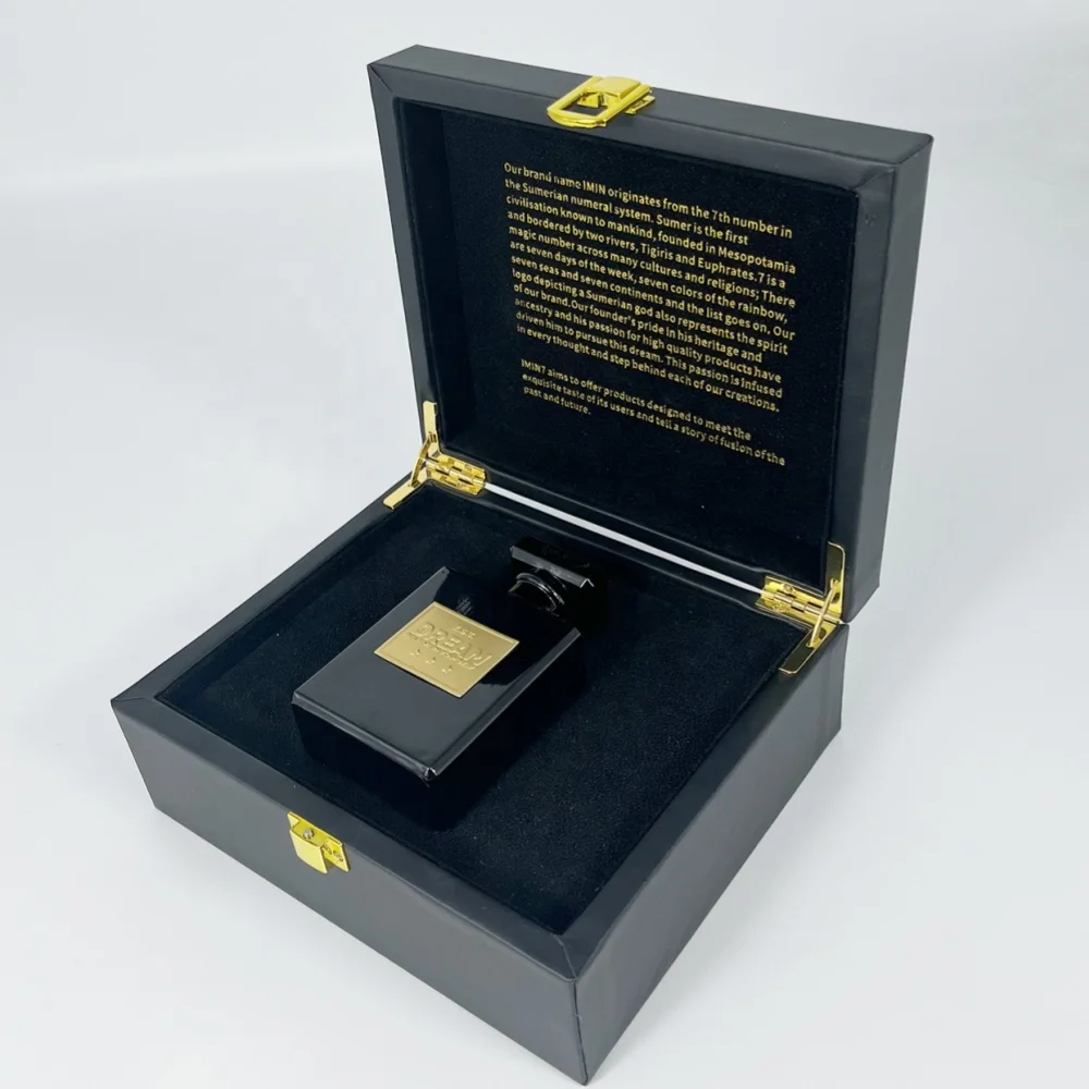 In Stock White Black Perfume Gift Box crystal  Attar Bottle 6ml 12ml Oud Perfume  Pu Leather wooden Luxury Attar Packaging Boxes