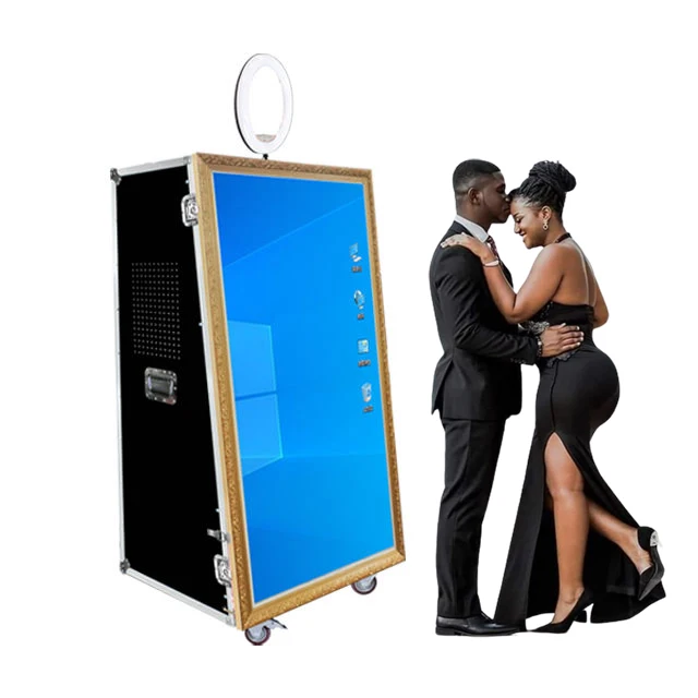 Photo Booth Wedding 55/65inch Touch Screen kiosk machine led frame enclosure wedding party For Sale Popular