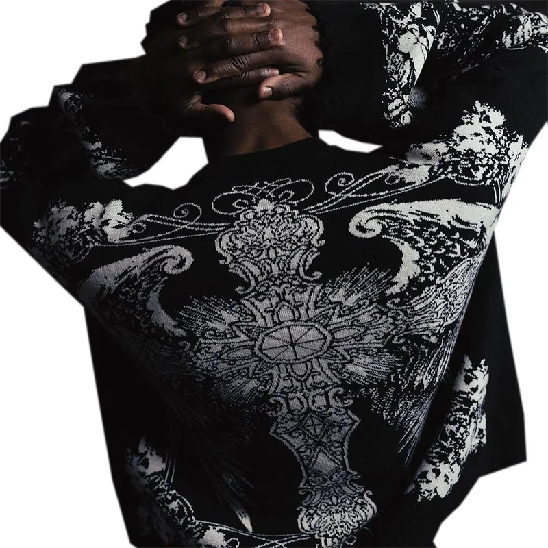 Custom DTG Vintage Hoodie for Men Pullover Stone Acid Washed Cropped Stitching Cut and Sew Lined Crew Neck for Winter