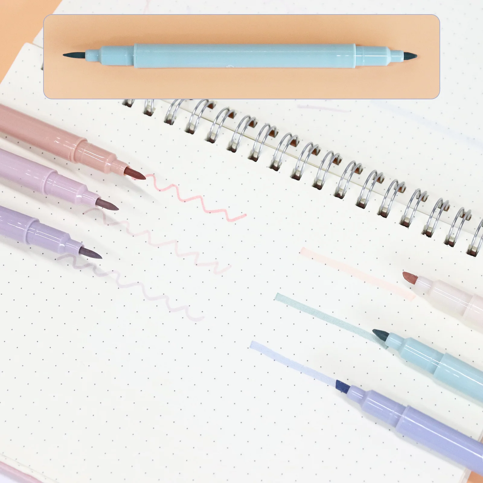 Cheap Price DIY Cream 6 Colors Students Stationery set Soft Head Dry Colorful Highlighter Marker Pen