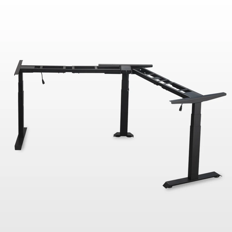 Ergonomic 3 motor L shape office electric corner height adjustable executive desk sit stand up laptop desk