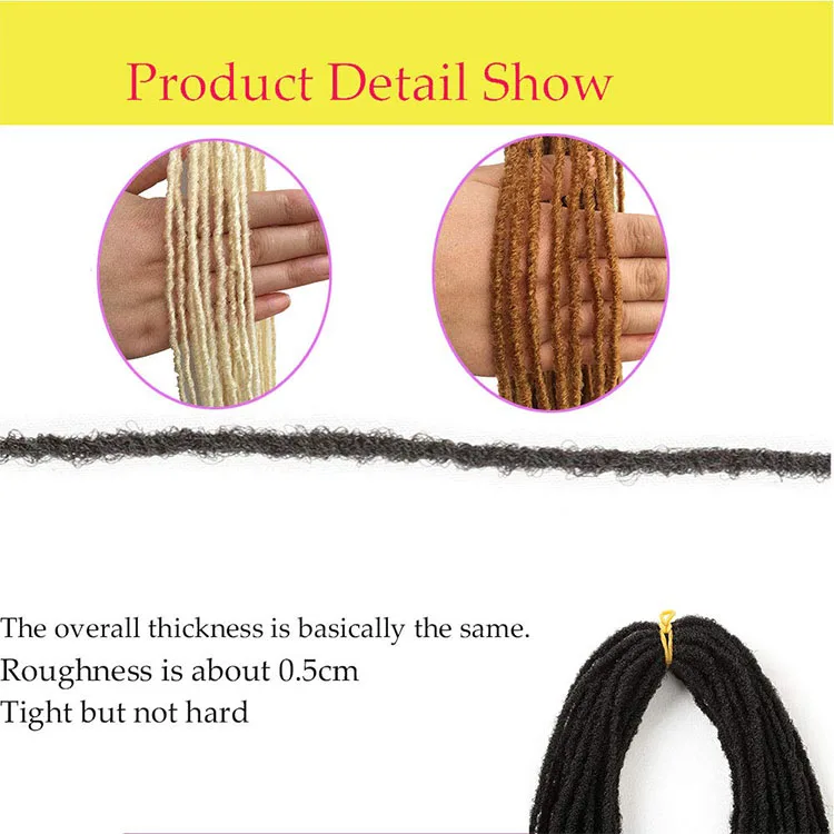 Wholesale Soft Sister Locks Hair Extension Afro Crochet Braids Ombre 18 Inch Sister Locs Synthetic Hair for Women Locs Crochet