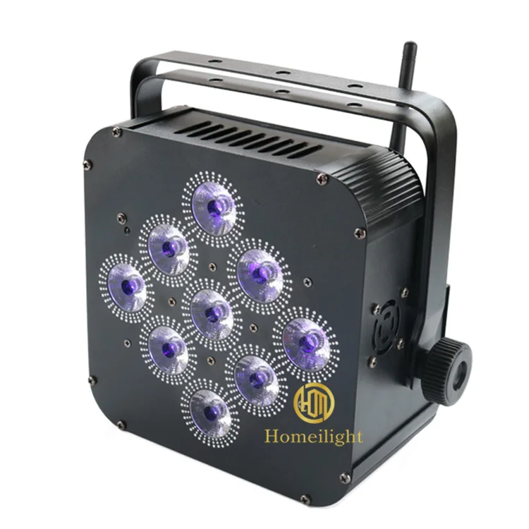 Hot Sale Led Uplight RGBWAUV 6in1 Remote Phone Battery Power 9*18W Wireless Par Light for bar Dj Wedding Stage Club Party