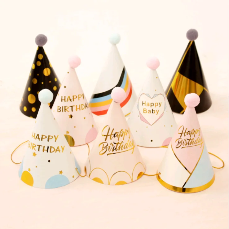 Creative INS birthday hat baby adult children birthday party supplies party hair bulb birthday cake paper hat