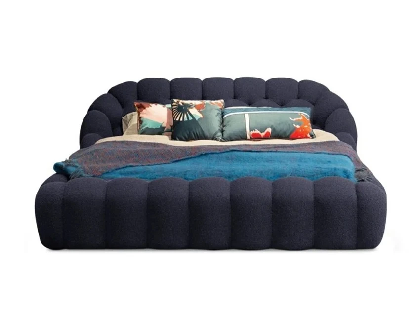 High Quality Minimalist Style Oem Factory Commercial Hotel Bubble Shape Upholstery Bed for Bedroom Set Furniture
