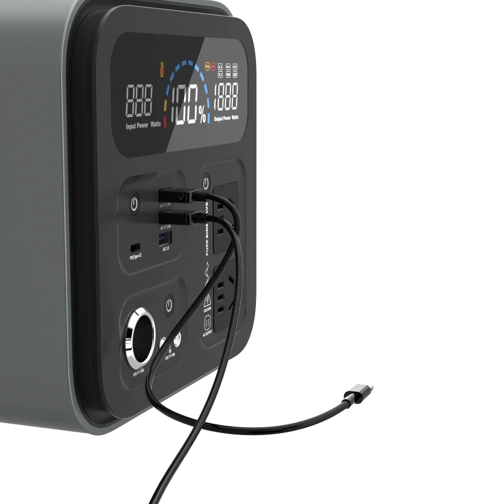 Backup Emergency Battery Outdoor Camping Power Station AC/DC 1000W Power Supply Phone Laptop Charge w/BMS UPS Solar Generator