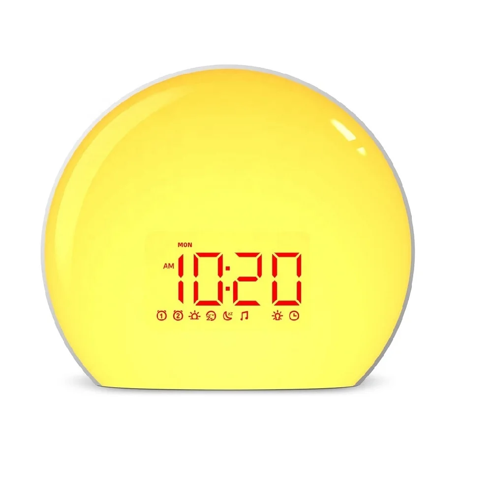 Customized draw simulation alarm clock that wakes you up with light for sleep aid
