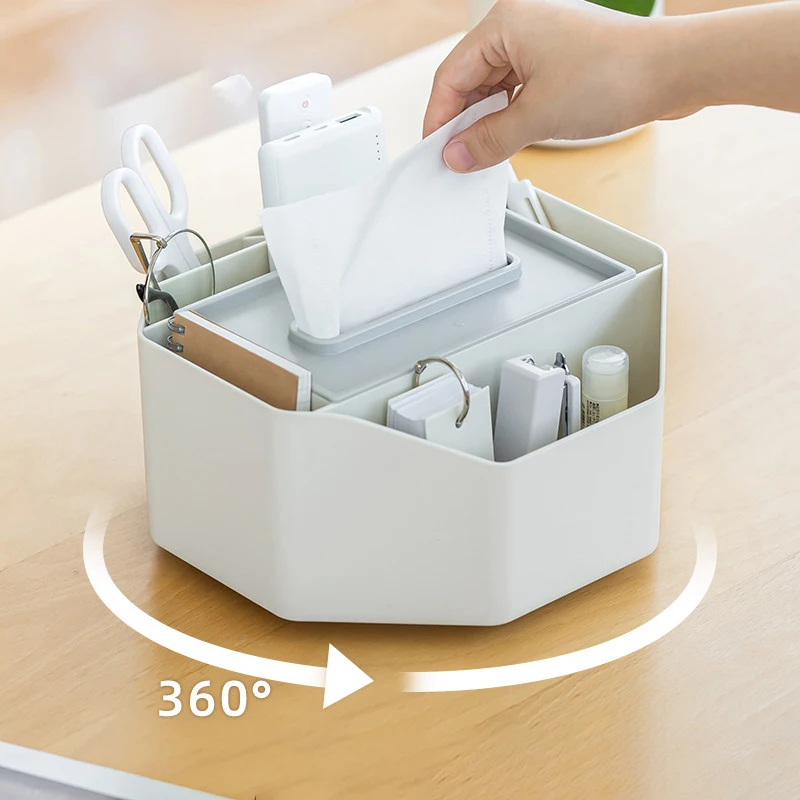 Rotary pen container storage box student office desktop large-capacity beautiful children's pen container storage box