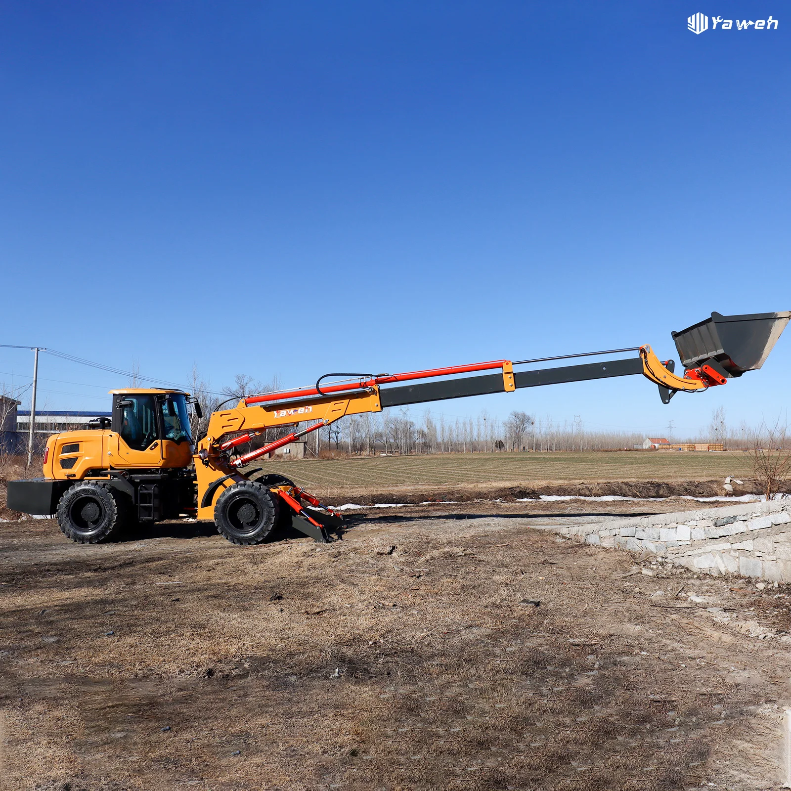 Телескопический погрузчик YW T3500 4*4 вращающийся 2 5-4 тонный грузоподъемность 7-11 М телескопический вилочный