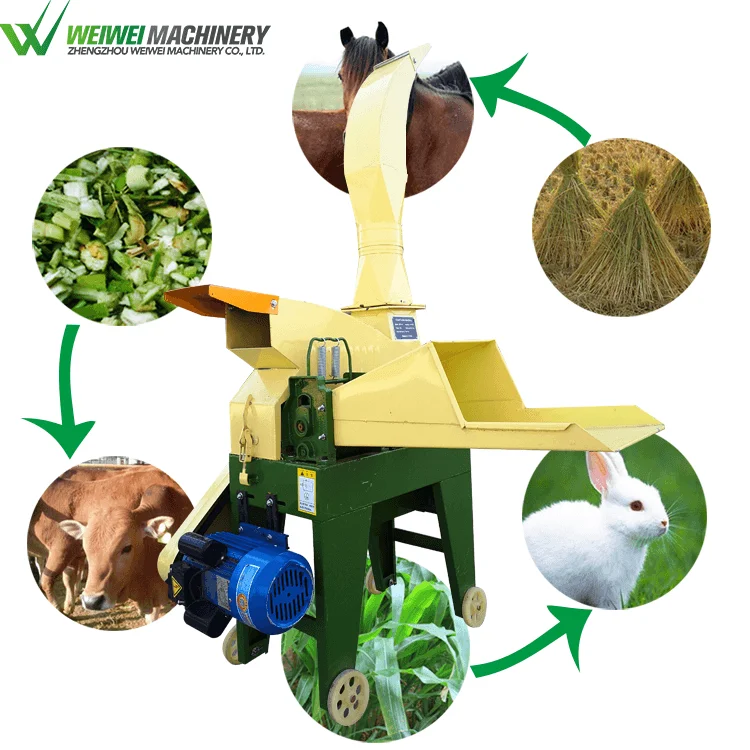 Weiwei factory price tractor agricultural farm equipment New style chaff cutters machine home use small animal feed pellet mill