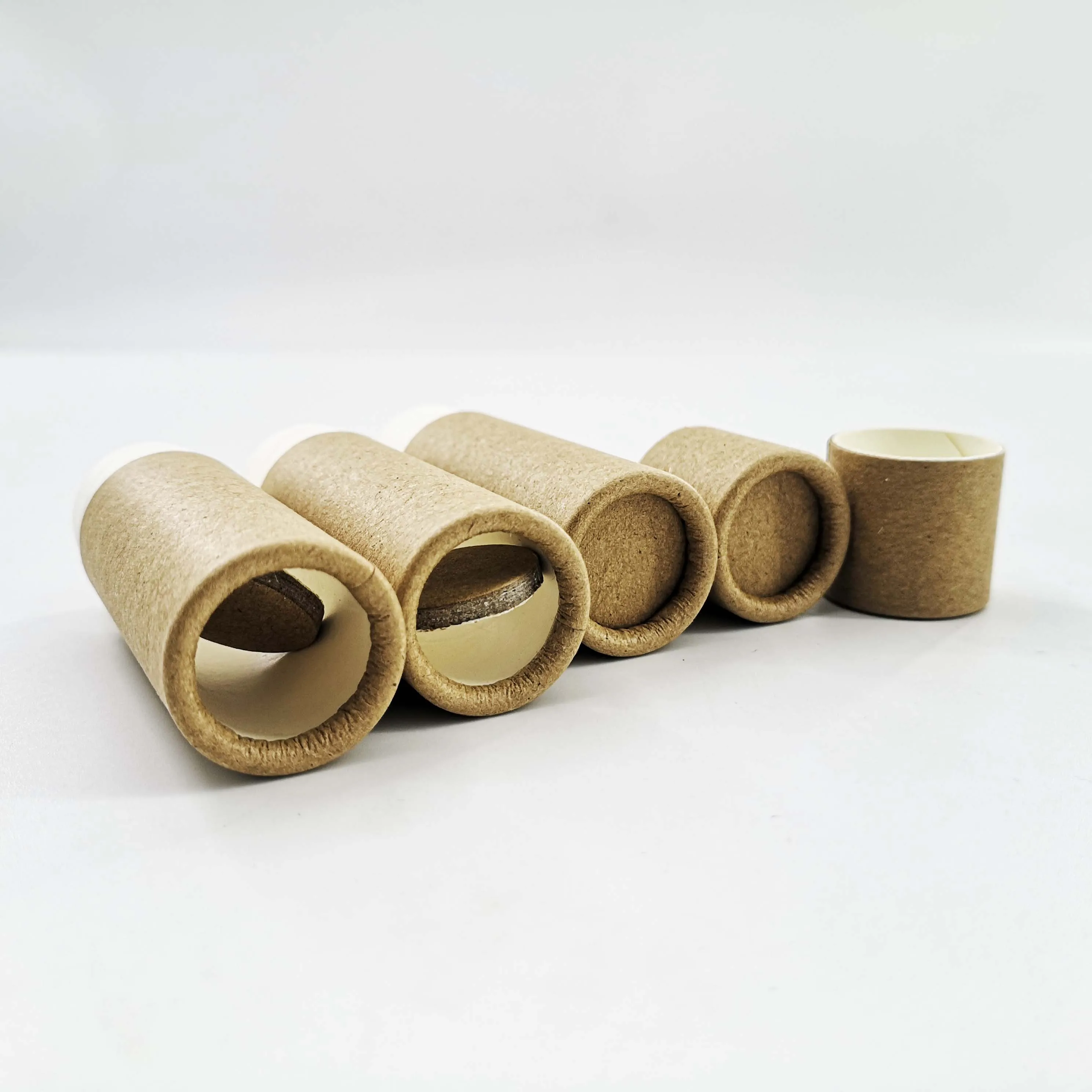 Biodegradable 2oz Kraft Cardboard Lip Balm Deodorant Stick Container Packaging Push up Paper Tube