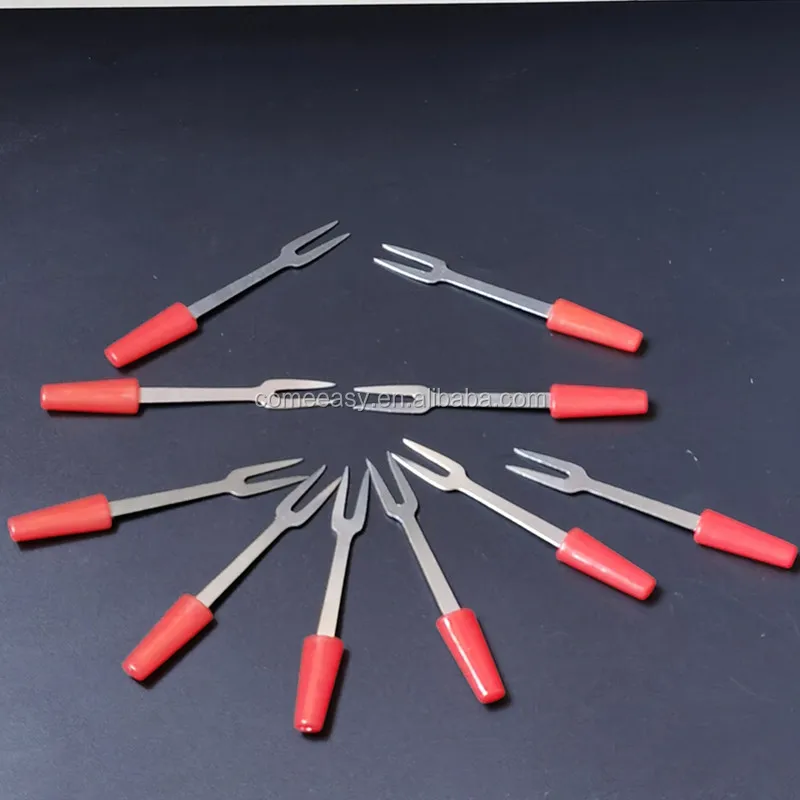 stainless steel reusable mini dessert cake fruit salad fork Small Size Fruit Shape Forks