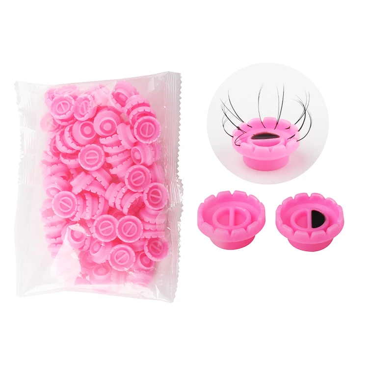 Wholesale Price Disposable Private Pink Glue Holder Pallet Eyelash Extension Adhesive Gasket