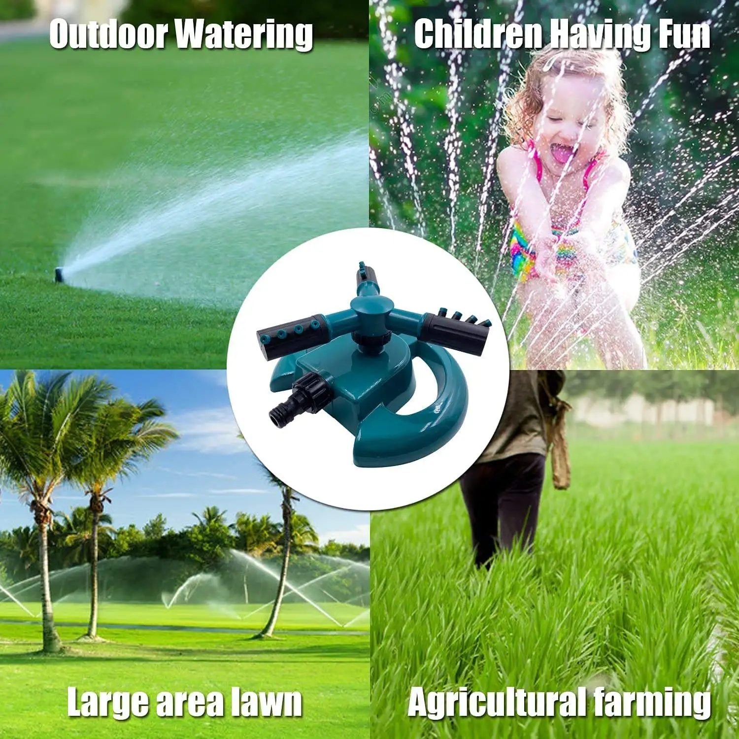 Garden Smart Irrigation Sprinkler Low Pressure 360 Degree Automatic Oscillating Sprinkler