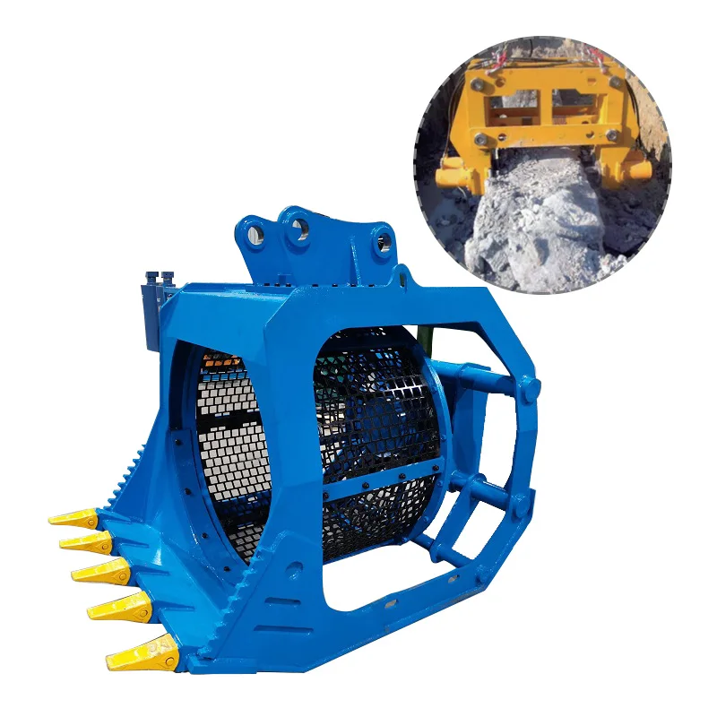 Excavator Attachments 90mm Pins Bucket Crusher Part Excavator Rotary Bucket Screen