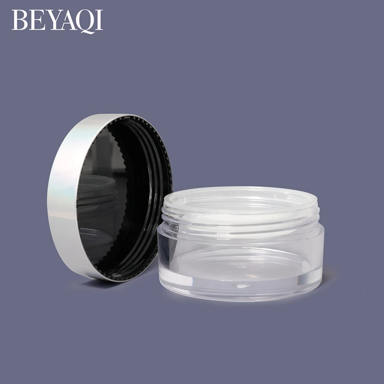 40g ABS PP PE AS Empty transparent round gold case cream blush setting cosmetic makeup loose powder case with sifter