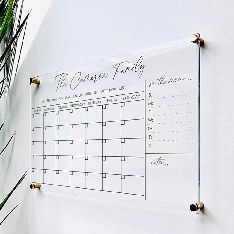 Eco-friendly factory customize clear  acrylic sign  Board Dry Erase Board Magnetic on the wall