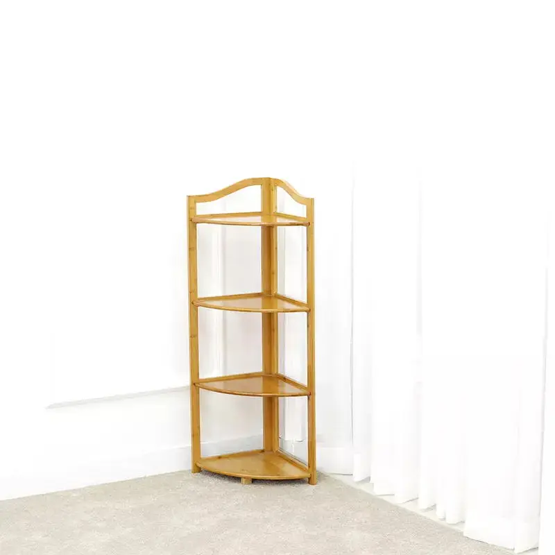 Multi-layer high quality Triangle wooden corner storage shelf