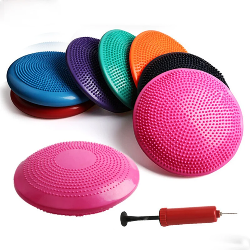Exercise Yoga Balance Stability Disc With Air Pump Inflated Wobble Cushion Massage Seat for Sensory Kid Balance Training Cushion