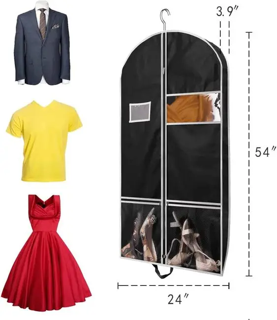 dustproof waterproof dress hanging garment bag suit dust cover,  PEVA transparent garment bags With PVC Window/
