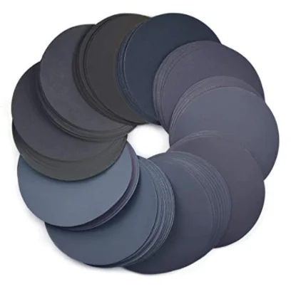 60 discos de lijado de 5 pulgadas papel de lija orbital de grano 320 600 800 1200 1500 2000 con pano de tachuela papel de lija