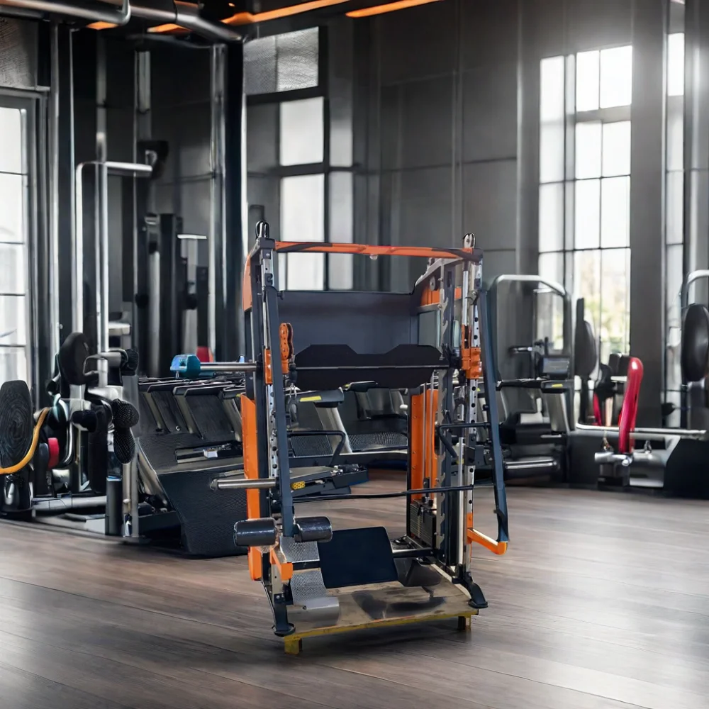 Multi-Function Station for Bodybuilding Functional Trainer & Crossover Cable Smith Gym Equipment for Fitness Exercise