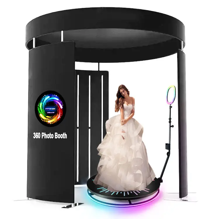 360 Photo Booth  Photobooth With Backdrop Enclosure New Design 360 Photo Booth Machine For Parties