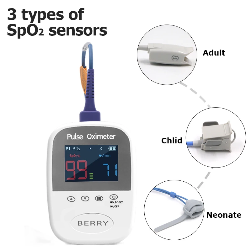 Berry Handle Spo2 Sensor CE Approved Medical Neonatal Baby Pulse Oximeter