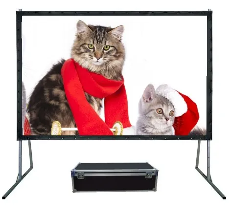 Projector Screen with Stand 100 inch 16:9 HD 4K Outdoor Indoor Projection Screen for Home 3D Fast-Folding Projector Screen