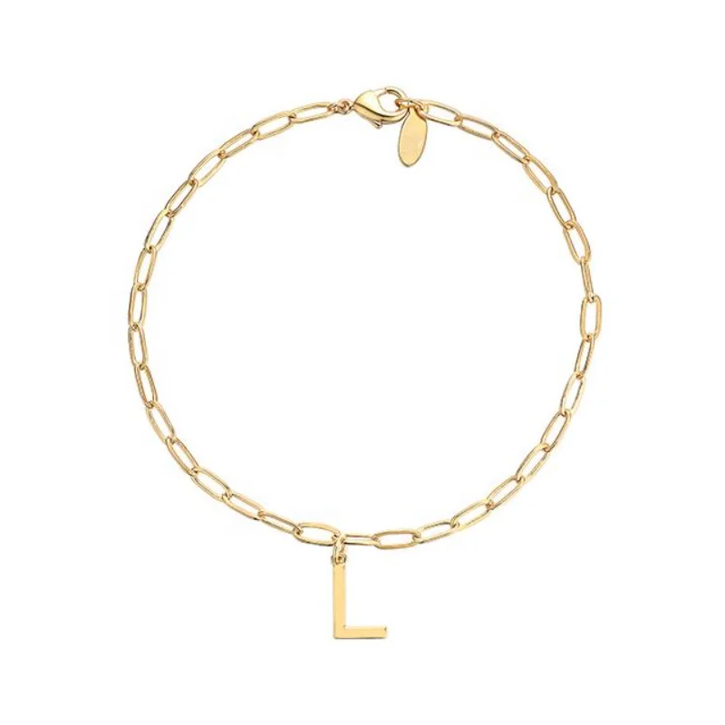 Fashion 26 Letter Paper Clip Bracelet Stainless Steel Bracelet Does Not Fade Send Friend Girlfriend Gift Jewelry