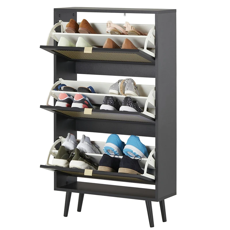 Rattan Rotating Shoe Rack Storage Cabinet for Living Room& Hallway